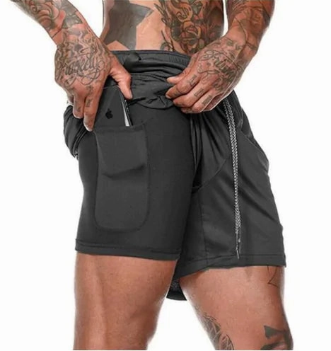 2019 Mens 2 in 1 Fitness Running Shorts