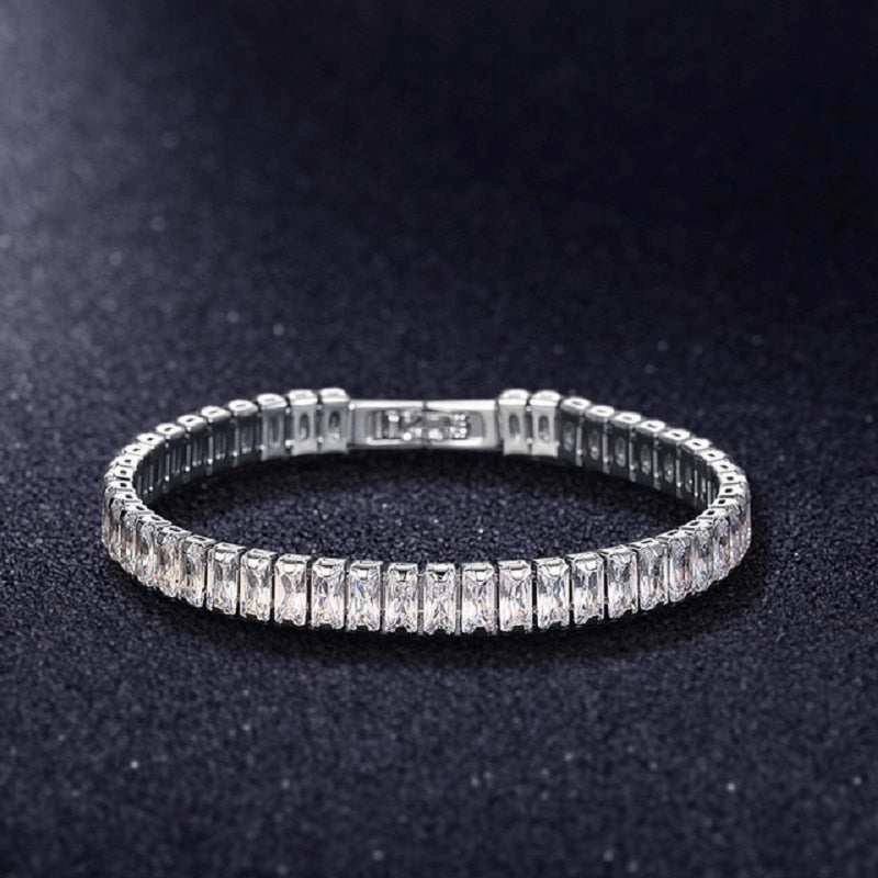 4mm Cubic Zirconia Green Tennis Bracelet Chain Bracelets For Women Men