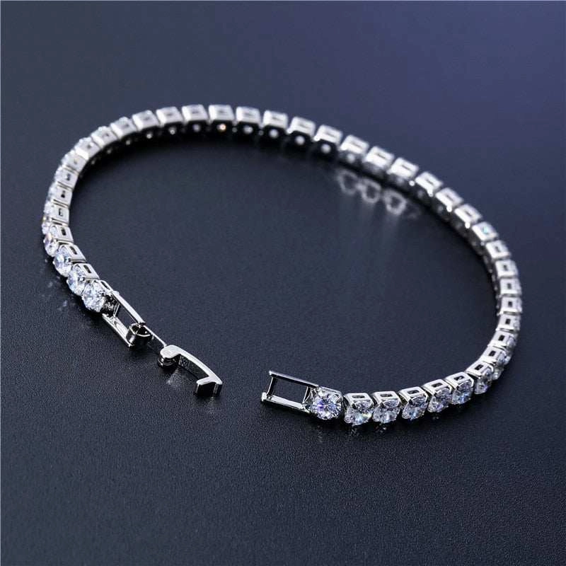 4mm Cubic Zirconia Green Tennis Bracelet Chain Bracelets For Women Men