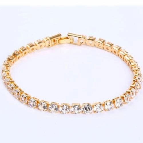 4mm Cubic Zirconia Green Tennis Bracelet Chain Bracelets For Women Men