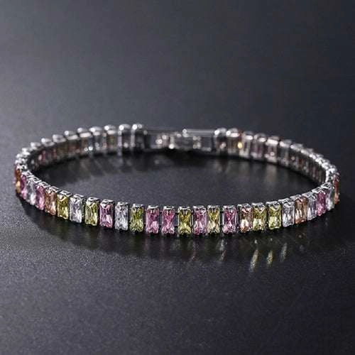 4mm Cubic Zirconia Green Tennis Bracelet Chain Bracelets For Women Men