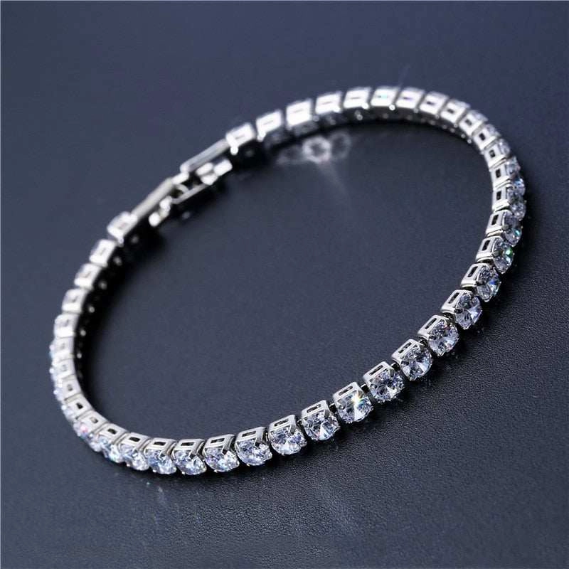 4mm Cubic Zirconia Green Tennis Bracelet Chain Bracelets For Women Men