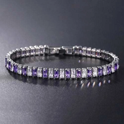 4mm Cubic Zirconia Green Tennis Bracelet Chain Bracelets For Women Men