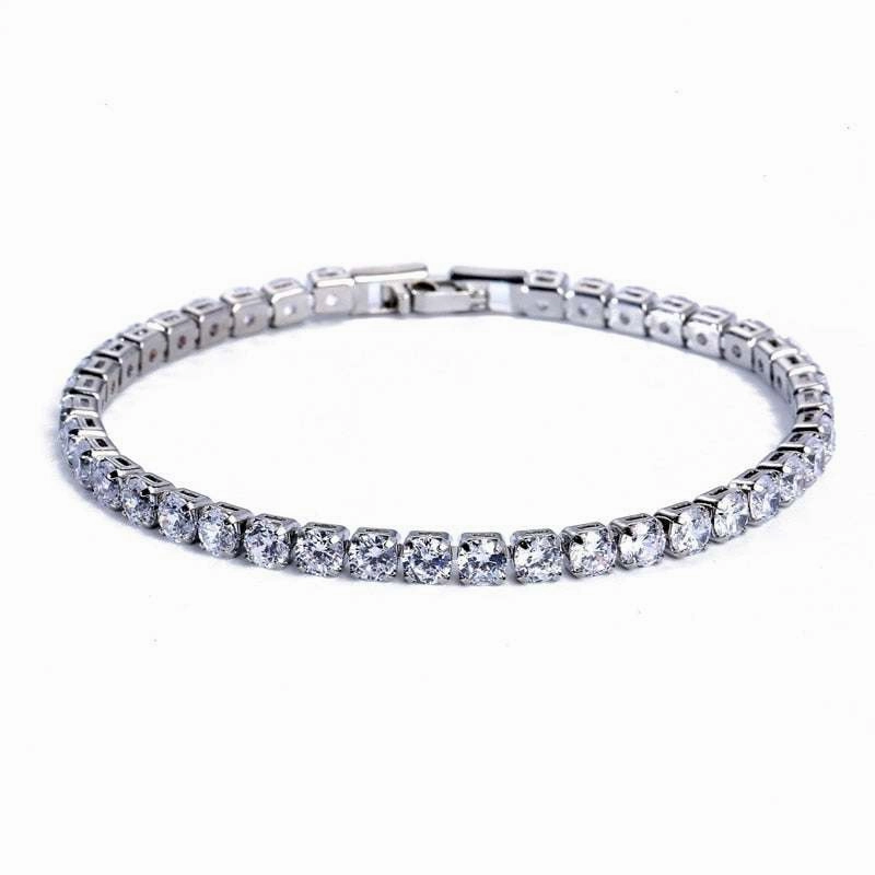 4mm Cubic Zirconia Green Tennis Bracelet Chain Bracelets For Women Men