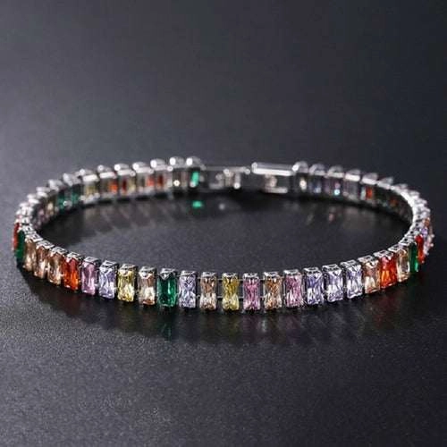 4mm Cubic Zirconia Green Tennis Bracelet Chain Bracelets For Women Men