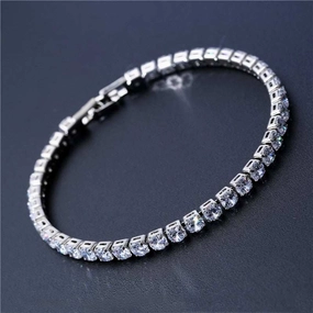 4mm Cubic Zirconia Green Tennis Bracelet Chain Bracelets For Women Men