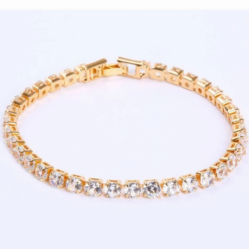 4mm Cubic Zirconia Green Tennis Bracelet Chain Bracelets For Women Men
