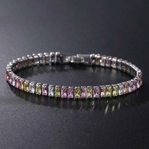 4mm Cubic Zirconia Green Tennis Bracelet Chain Bracelets For Women Men