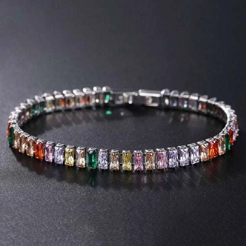 4mm Cubic Zirconia Green Tennis Bracelet Chain Bracelets For Women Men