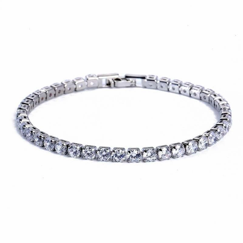 4mm Cubic Zirconia Green Tennis Bracelet Chain Bracelets For Women Men
