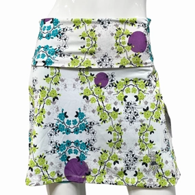 Blue Blossom Athletic Skirt Wide Waistband