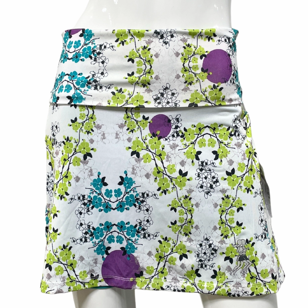 Blue Blossom Athletic Skirt Wide Waistband