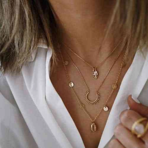 Bohemian Multi Layer Necklace Pendant | Boho Women Multilayer Necklace