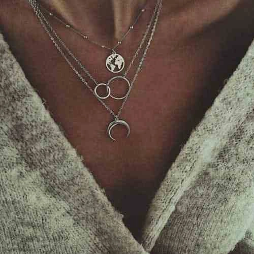 Bohemian Multi Layer Necklace Pendant | Boho Women Multilayer Necklace