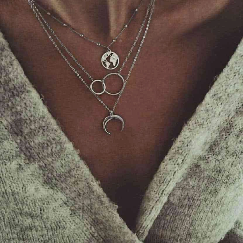 Bohemian Multi Layer Necklace Pendant | Boho Women Multilayer Necklace