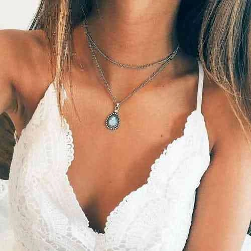 Bohemian Multi Layer Necklace Pendant | Boho Women Multilayer Necklace