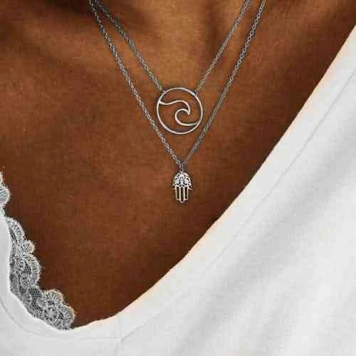 Bohemian Multi Layer Necklace Pendant | Boho Women Multilayer Necklace