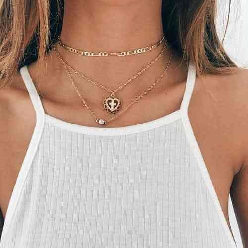 Bohemian Multi Layer Necklace Pendant | Boho Women Multilayer Necklace