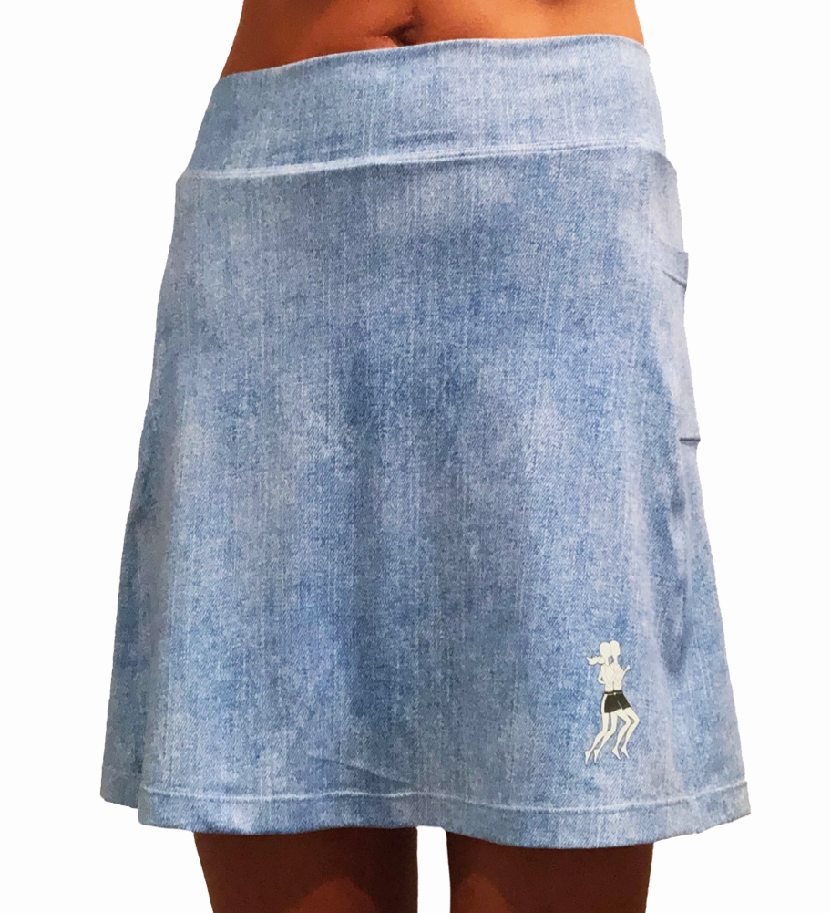 Faded Denim Golf Skirt