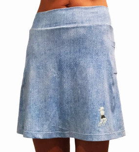 Faded Denim Golf Skirt