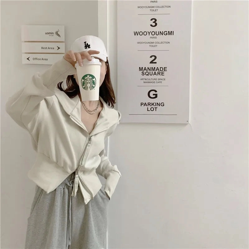 Fashion Streetwear Double Zip Loose Casual Autumn Hoodie