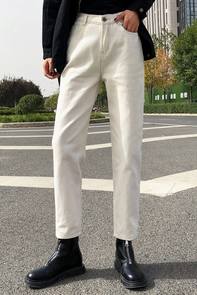 KittenAlarm - 4 Colors Elastic Waist Long Jeans Pants