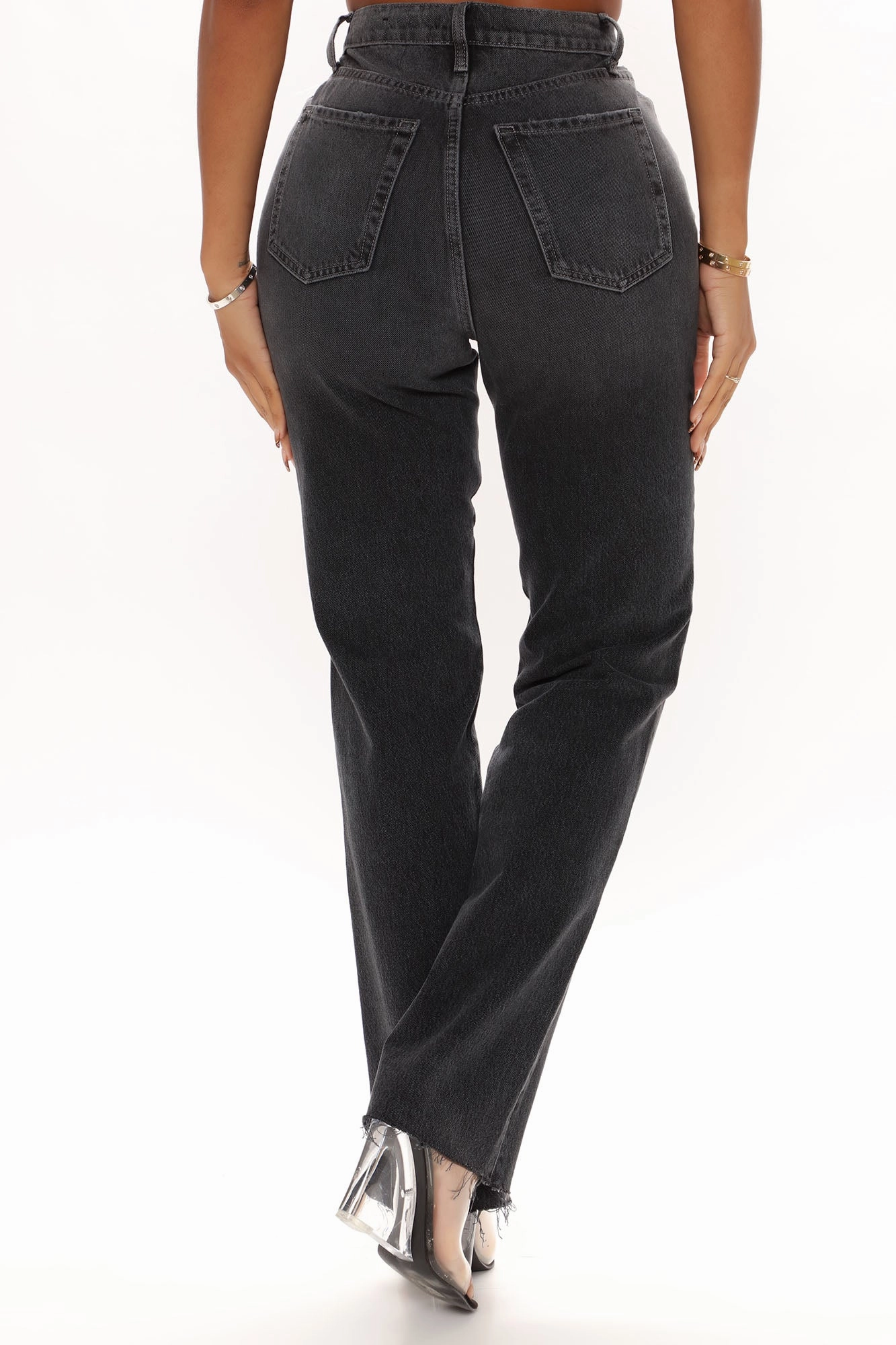 KittenAlarm - 90's Energy Straight Leg Jeans - Black