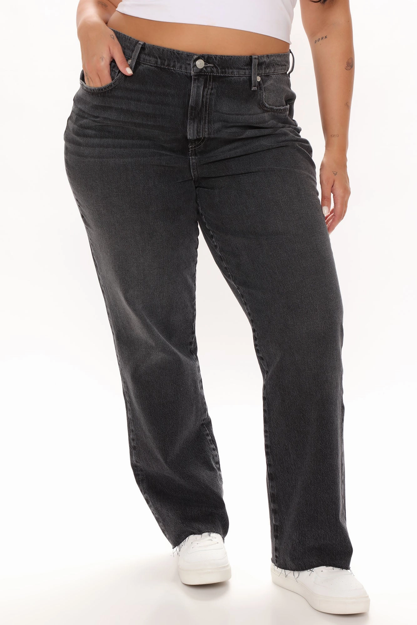 KittenAlarm - 90's Energy Straight Leg Jeans - Black