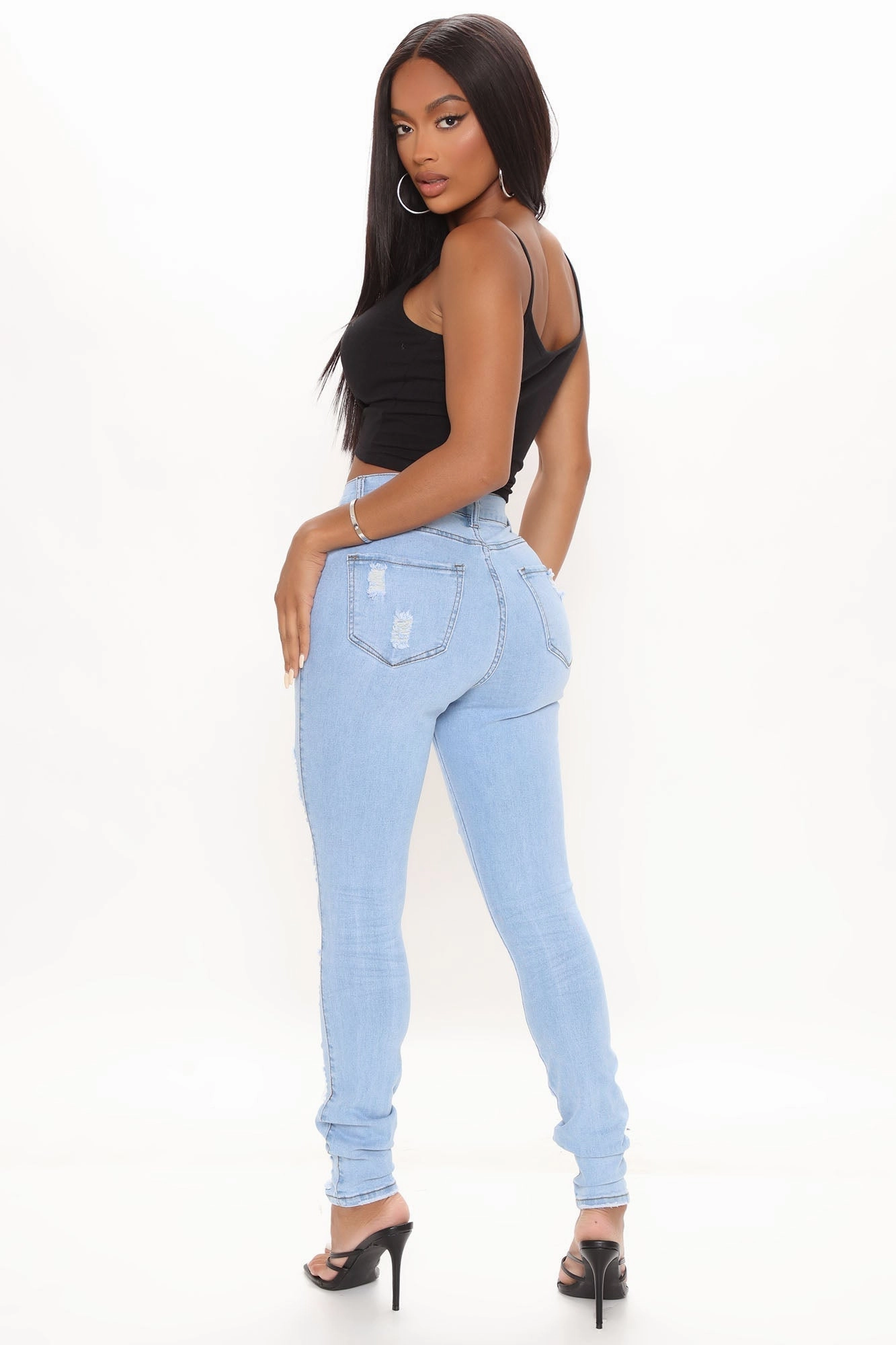 KittenAlarm - A Little Bit Of Love Ripped Skinny Jeans - Light Blue Wash