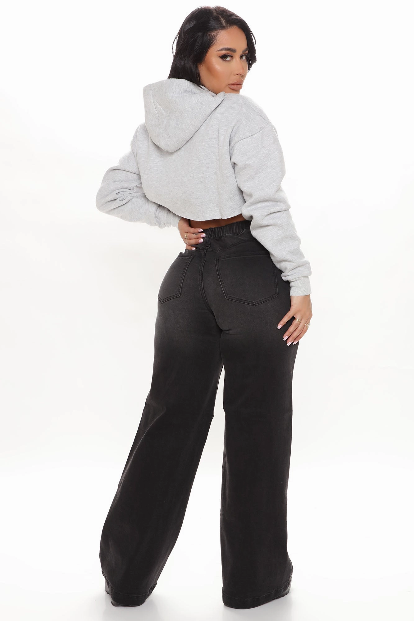 KittenAlarm - Abbot Kinney Wide Leg Skater Jeans - Black