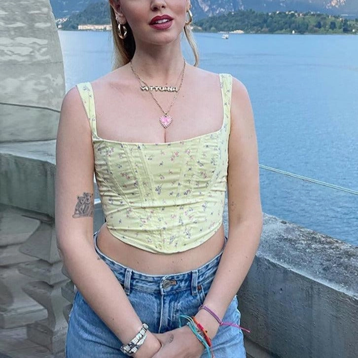 KittenAlarm - Abby Ditsy Cropped Tank Top