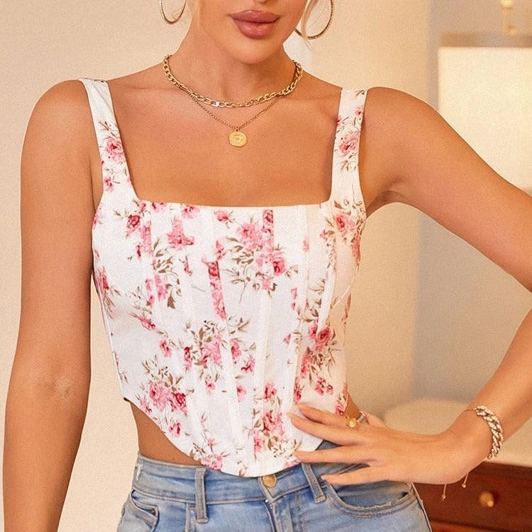 KittenAlarm - Abby Ditsy Cropped Tank Top