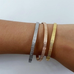 KittenAlarm - Adalynn Etched Open Bracelet