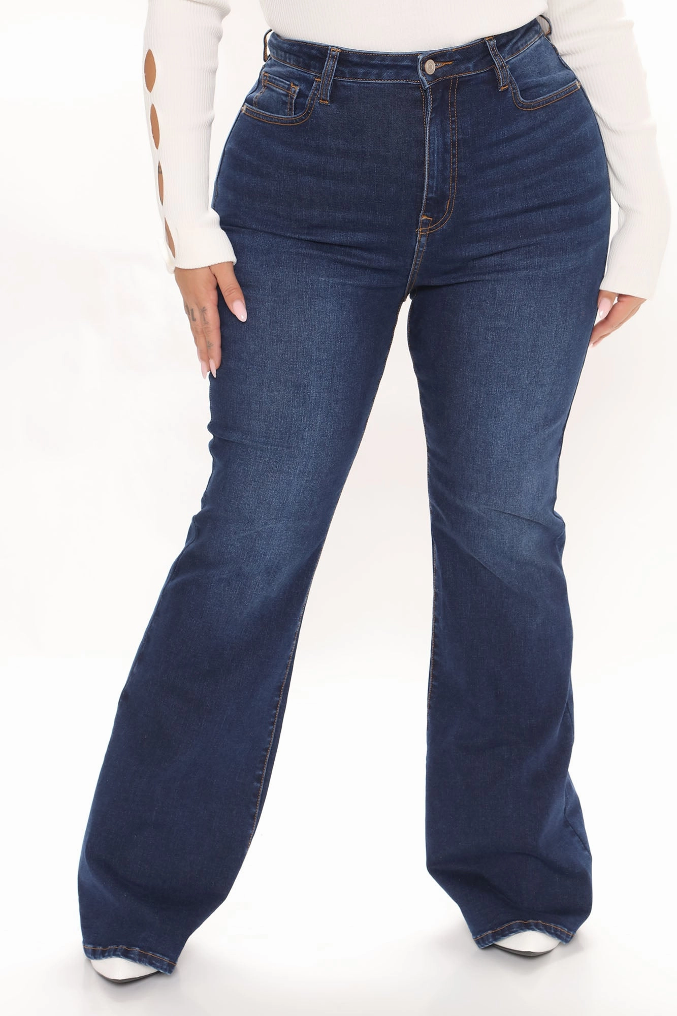 KittenAlarm - Affair Of The Flare Stretch Jeans - Dark Wash