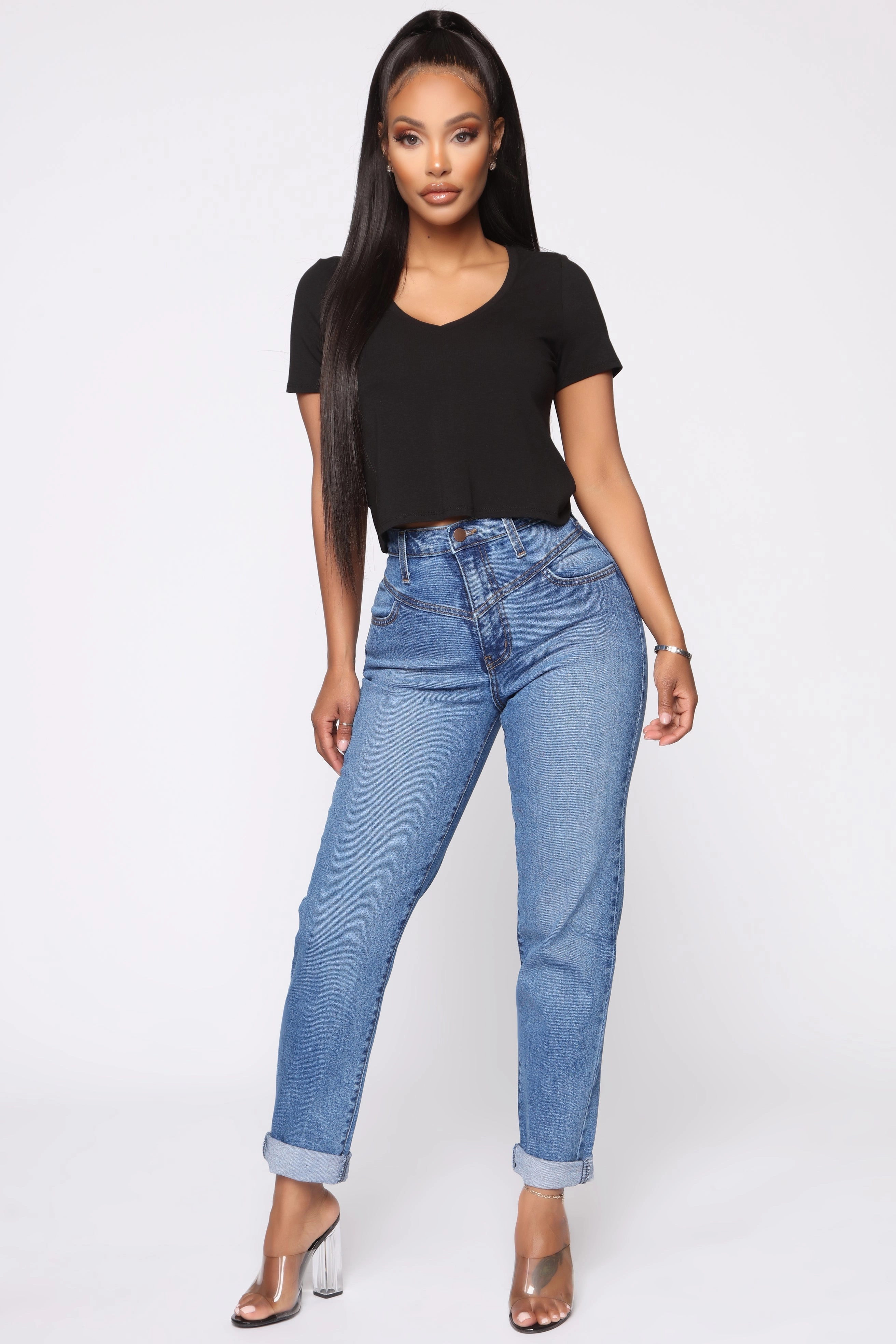KittenAlarm - Affair Of The Heart Mom Jeans - Medium Blue Wash