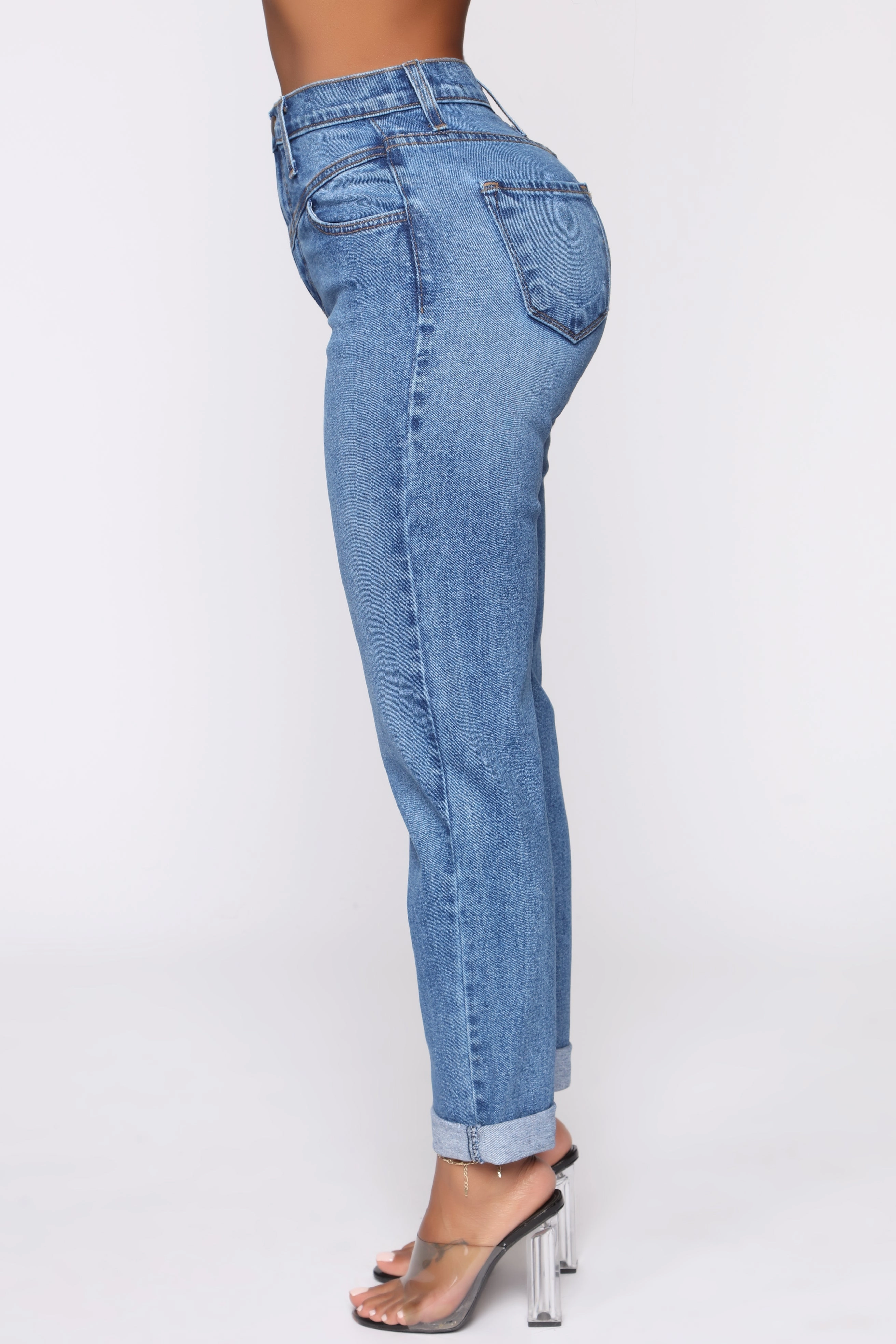 KittenAlarm - Affair Of The Heart Mom Jeans - Medium Blue Wash