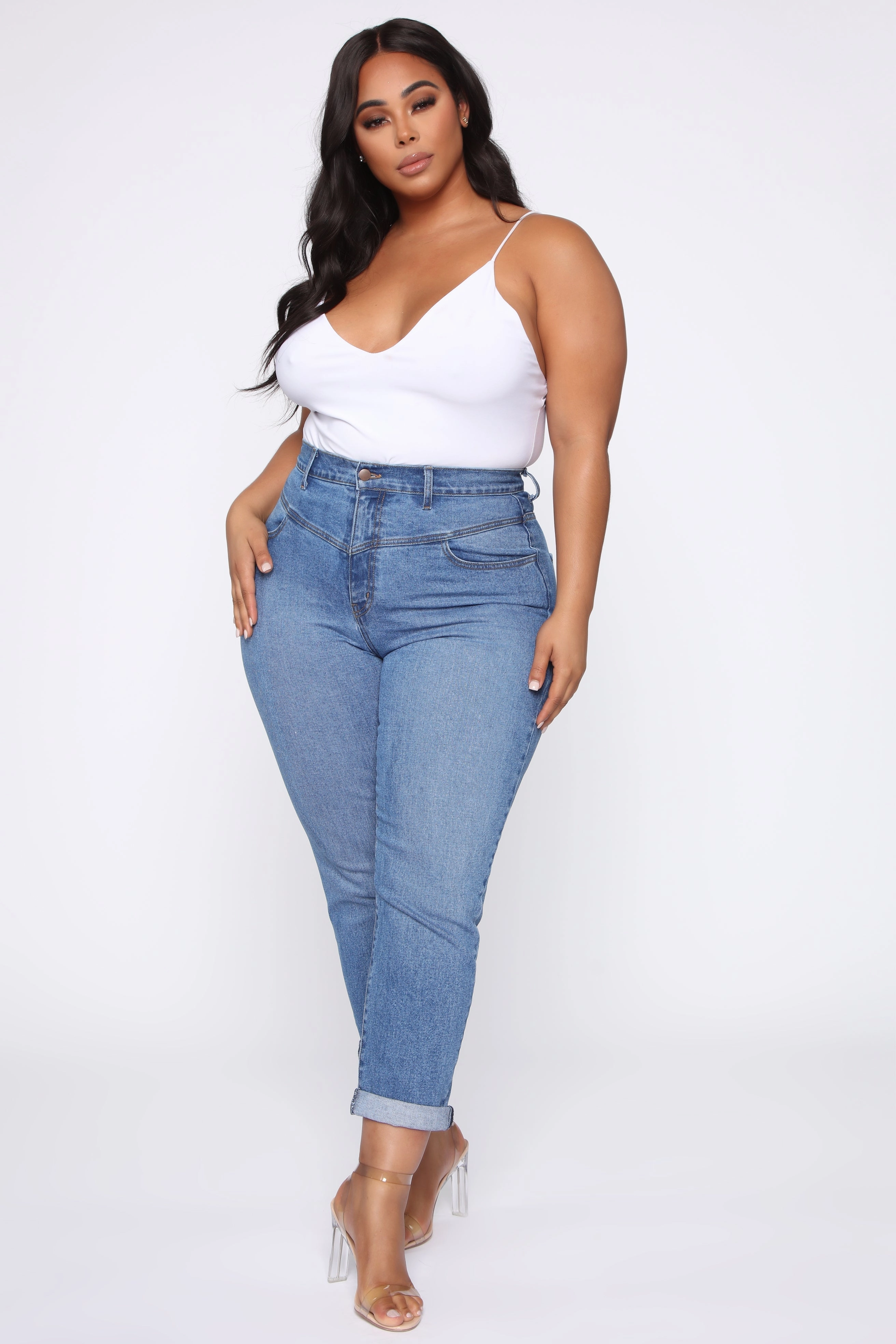 KittenAlarm - Affair Of The Heart Mom Jeans - Medium Blue Wash