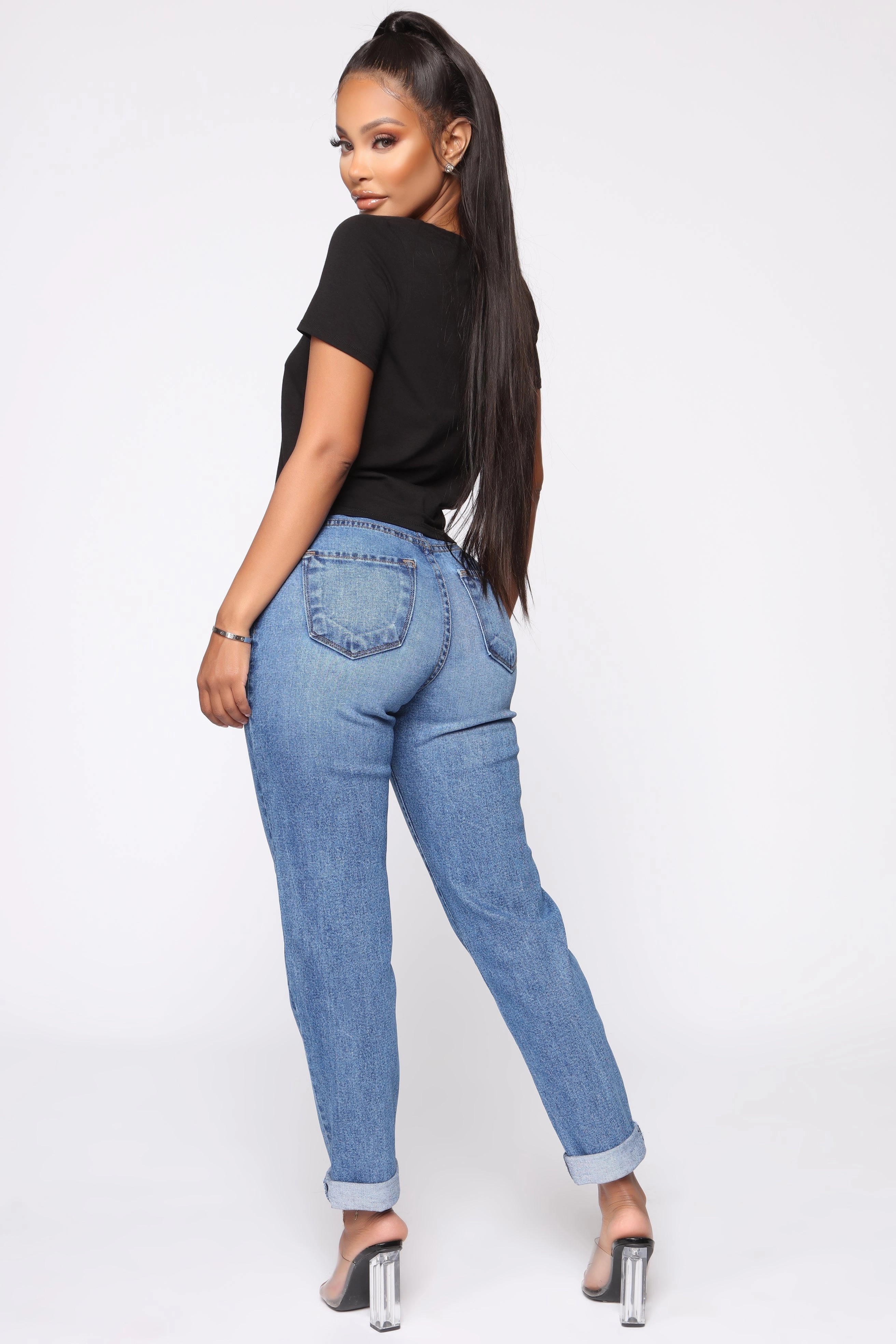 KittenAlarm - Affair Of The Heart Mom Jeans - Medium Blue Wash