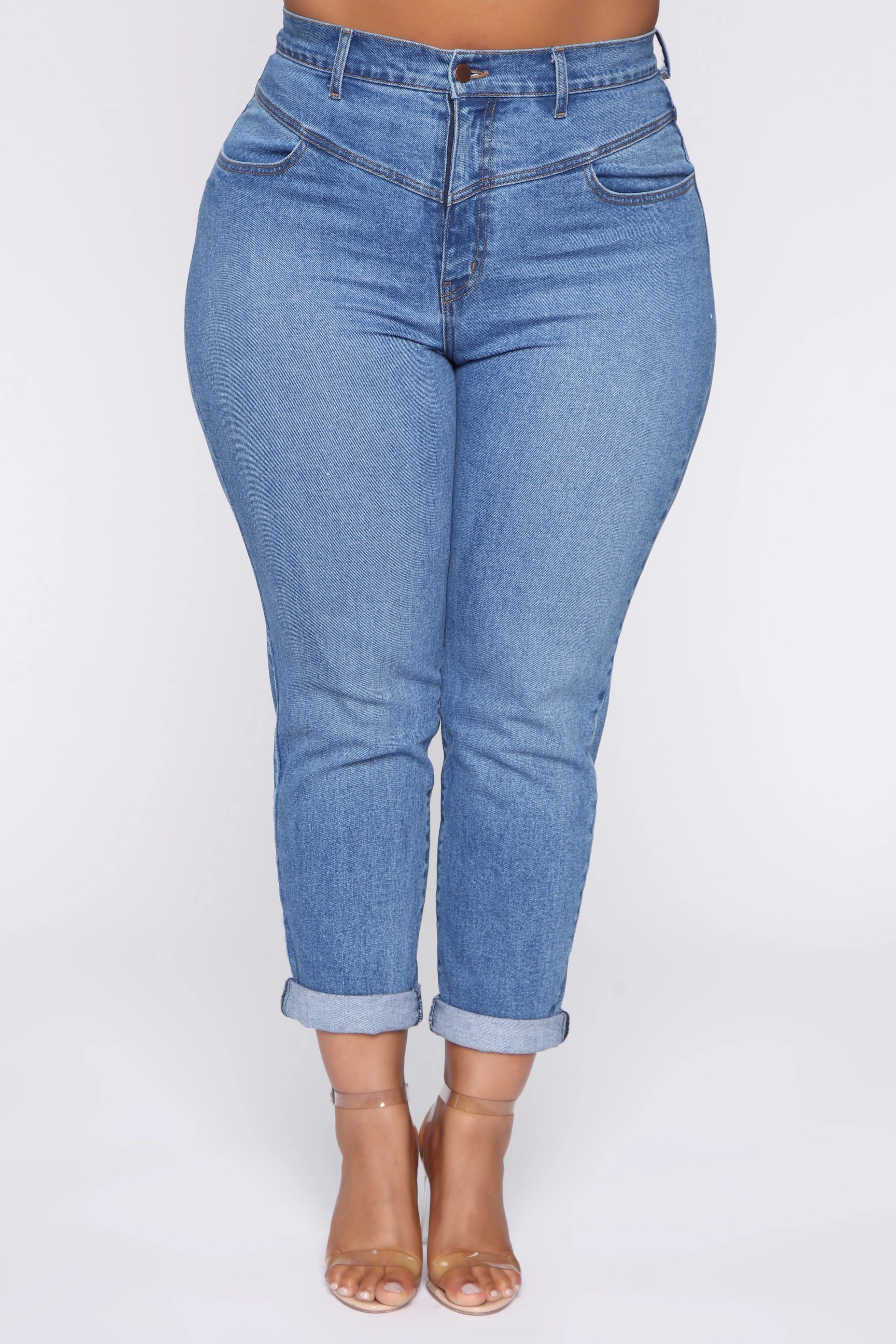 KittenAlarm - Affair Of The Heart Mom Jeans - Medium Blue Wash