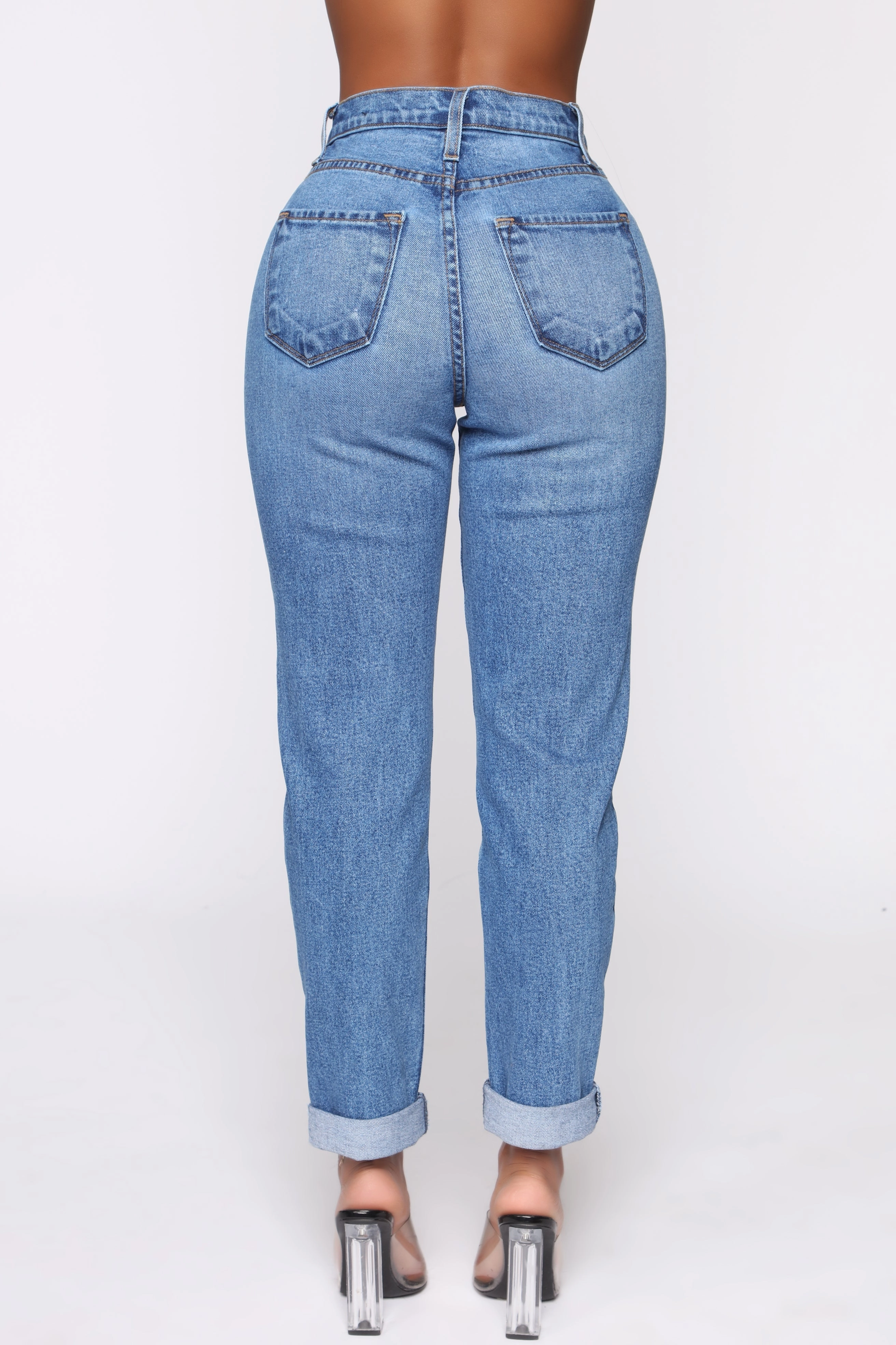 KittenAlarm - Affair Of The Heart Mom Jeans - Medium Blue Wash