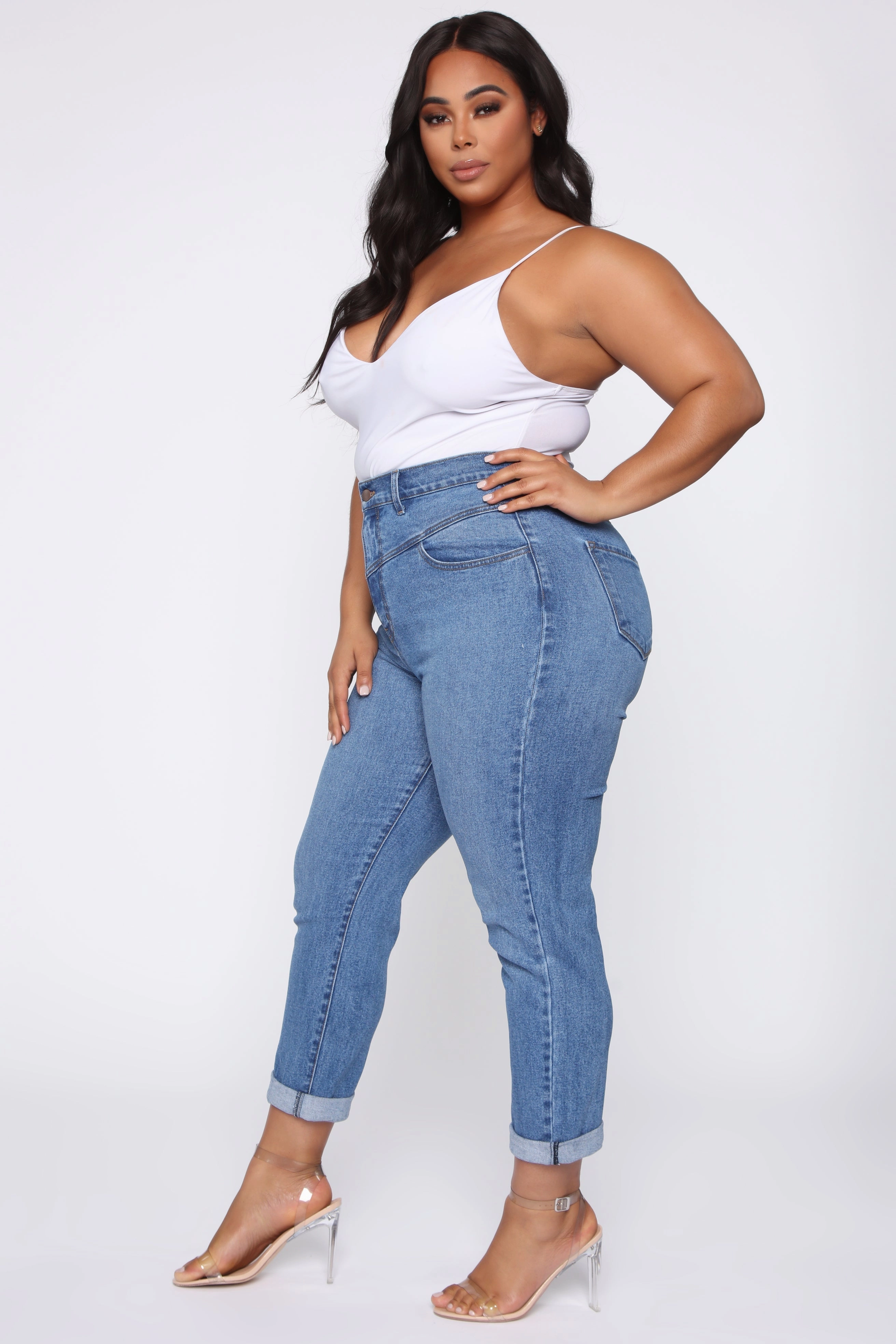 KittenAlarm - Affair Of The Heart Mom Jeans - Medium Blue Wash