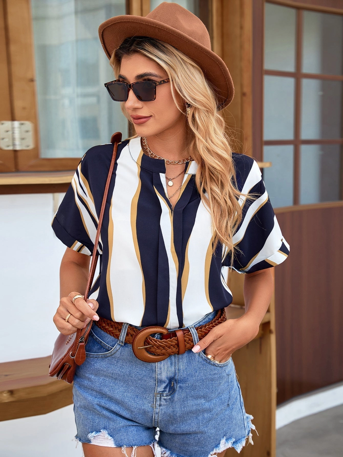 KittenAlarm - All Over Print Notched Neck Top
