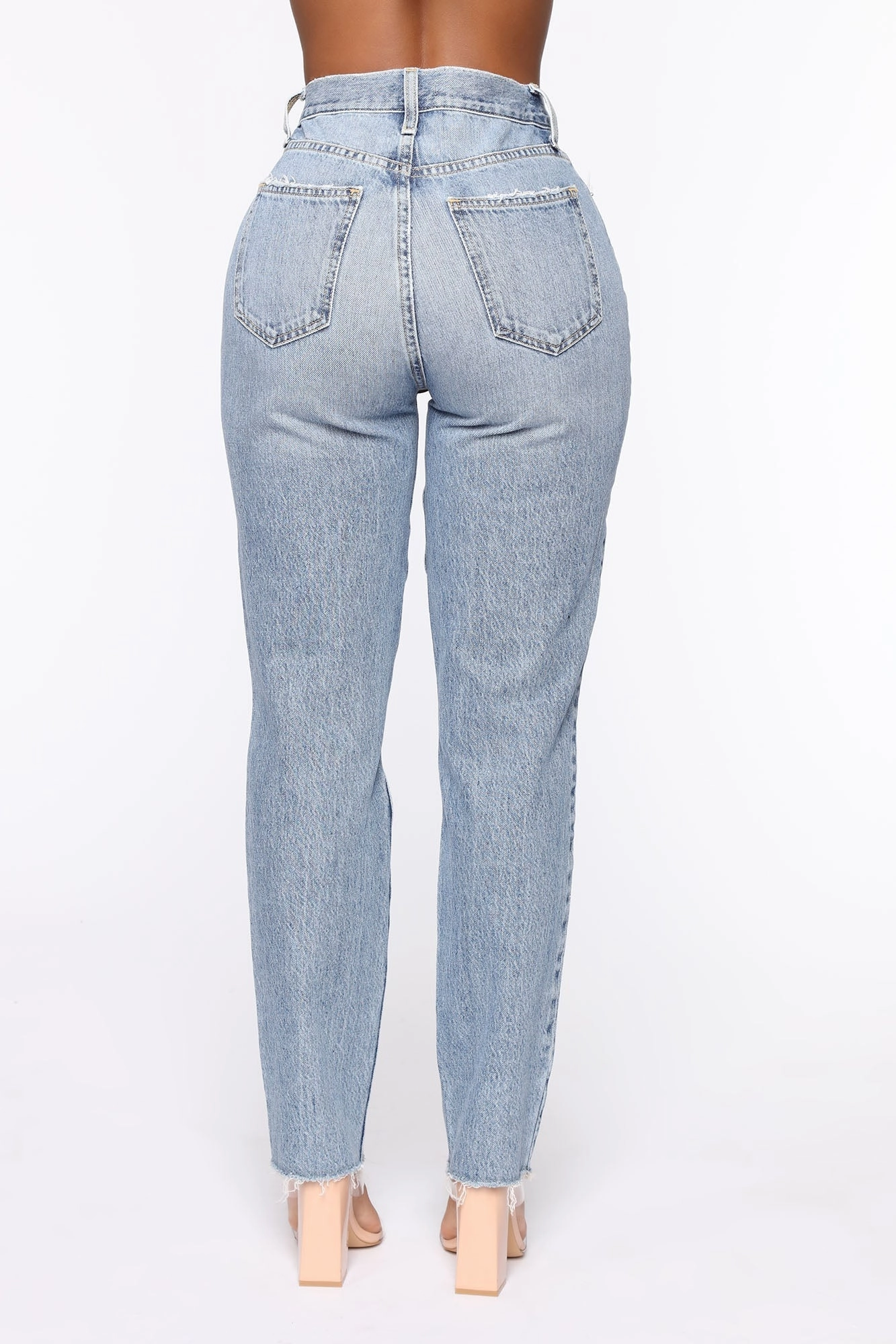 KittenAlarm - All Split Up High Rise Mom Jeans - Medium Wash
