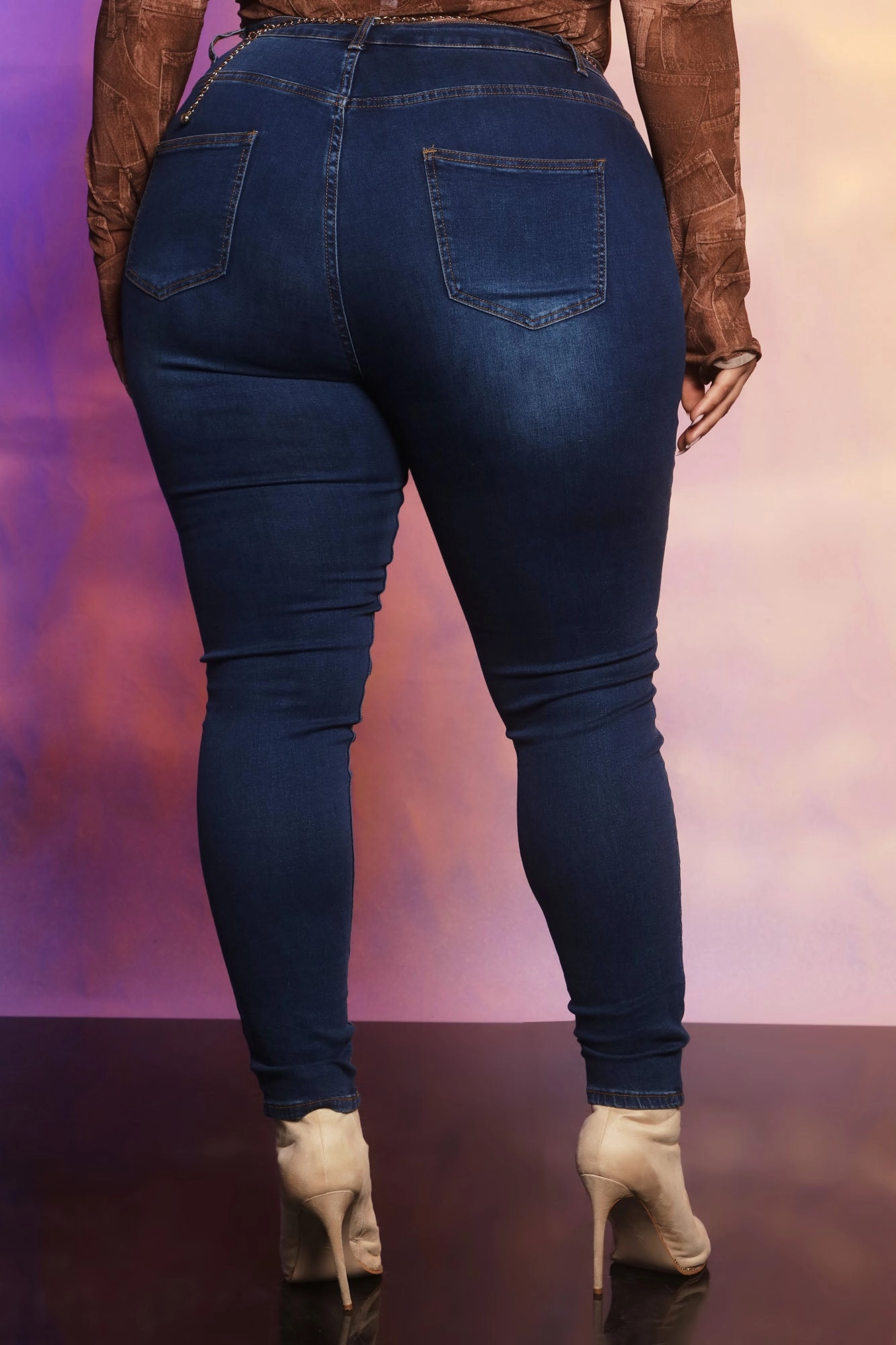 KittenAlarm - All Strung Up Lace Up Skinny Jeans - Dark Wash