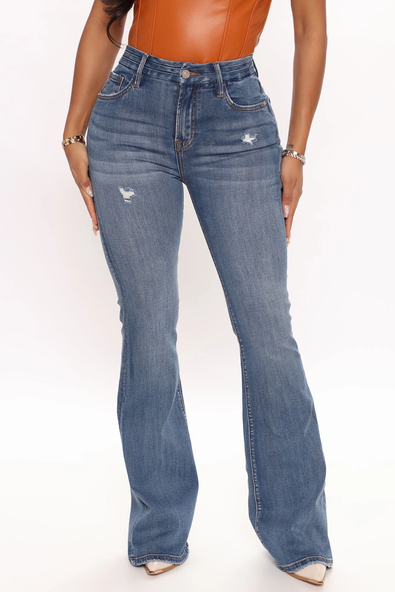 KittenAlarm - All That And More Flare Jeans - Dark Wash