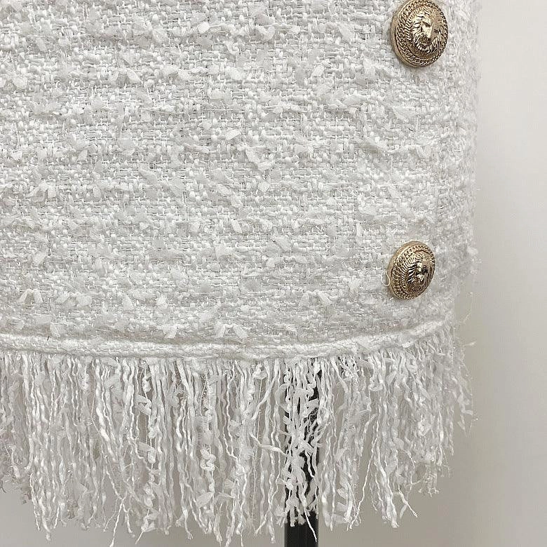KittenAlarm - Angela Tweed Tassel Trim Skirt