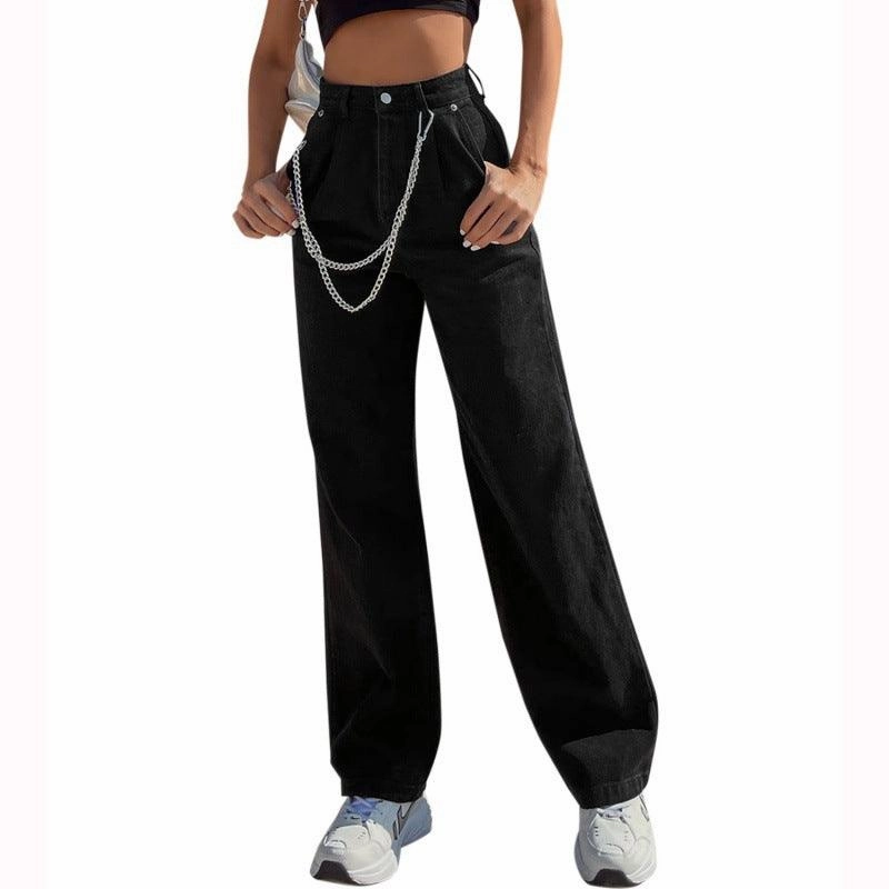 KittenAlarm - Audrina Solid High Waist Wide Jeans