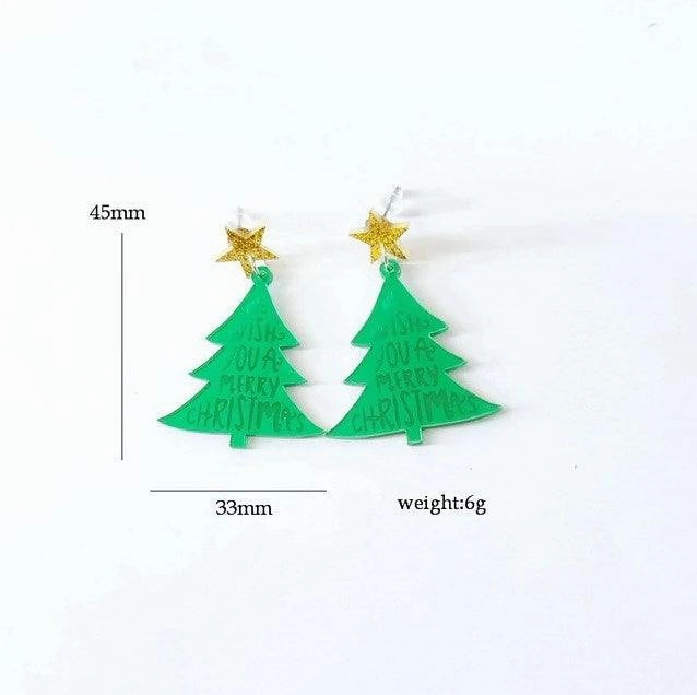 KittenAlarm - Aura Studded Acrylic Christmas Earrings