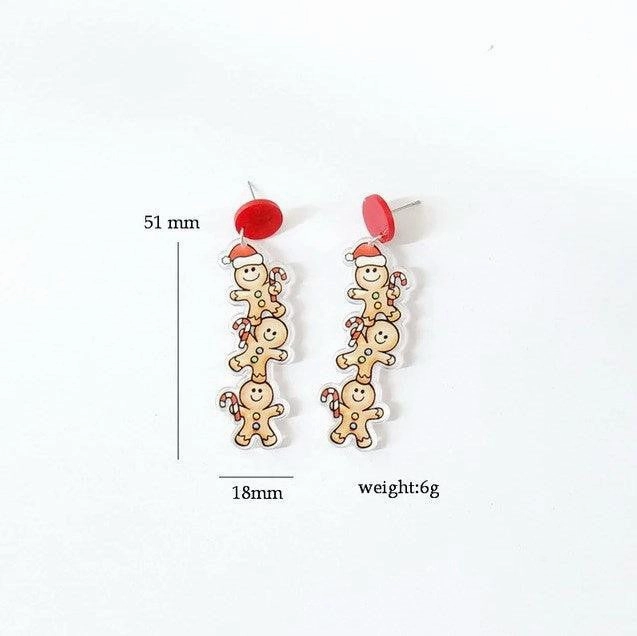 KittenAlarm - Aura Studded Acrylic Christmas Earrings