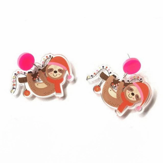 KittenAlarm - Aura Studded Acrylic Christmas Earrings